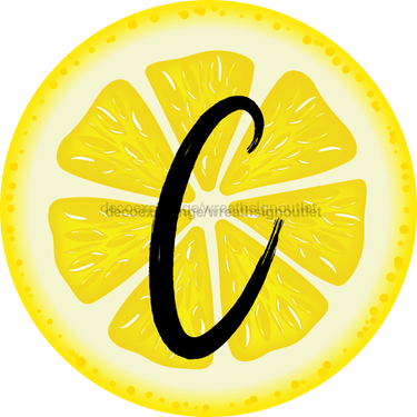 Personalized Lemon Sign Initial Monogram Decoe-4088-Dh-Custom 18 Wood Round C